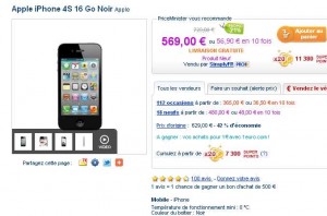 Iphone 4s qui revient à 456 euros ( 569 mais avec 113 euros de bons d’achats pour une future commande) .. TERMINE
