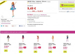 Poupées Winx à moins de 10 euros contre autour de 20 normalement