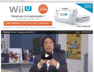 Wii U : jeu super Mario Bro U offert pour la préréservation de la console Wii U à 299 euros .. toujours dispo