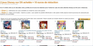 10 euros de reduction sur l’achat de 2 jeux videos disney pour nintendo ds