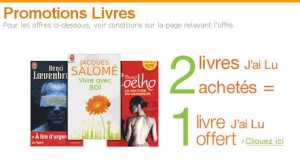 1 livre j’ai lu offert pour l’achat de 2 livres ..
