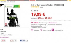 Call of duty MW3 pour xbox360 à 23 euros port inclu