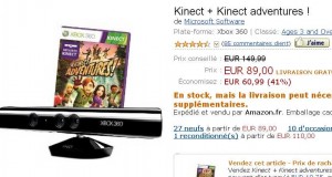 Capteur Kinect pour xbox360 à 89 euros port inclu