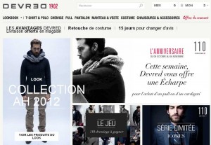 Boutique en ligne de vetements hommes Devred  … 10 euros de remise pour 50 , 20 pour 100 …