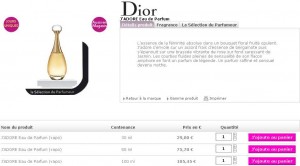 J’adore de Dior eau de parfum à 29 euros en 30ml … faire vite