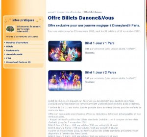 Disneyland Paris : 35 euros le billet 1jour / 2 parcs jusqu’au 23 novembre 2012