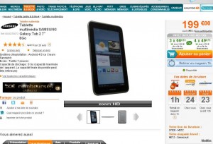 Tablette Galaxy Tab 2 7 pouces qui revient à moins de 150 euros