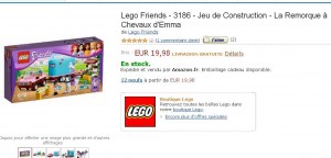 Jouet Lego la remorque à chevaux d’emma à moins de 20 euros port inclu contre plus de 30 ailleurs