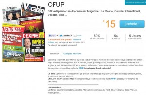 15 euros de remise pour s’abonner à des magazines sur le site de l’ofup