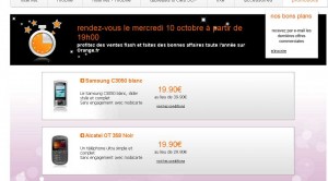 Vente flash orange : samsung c3050 et alcatel ot 358 à 19.90 .. jusqu’au 11/10 à 23h59