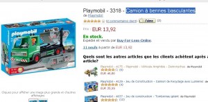 Moins de 14 euros port inclu la boite Playmobil Camion à Benne Basculante .. contre plus de 30 en général