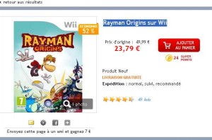 Jeu Rayman Origins pour wii à moins de 19 euros port inclu