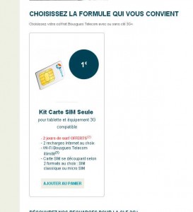 1 euro la puce sim 3G prepayée avec 4 jours (2+2 )  de surf pour tablette , clé 3g .. toujours dispo
