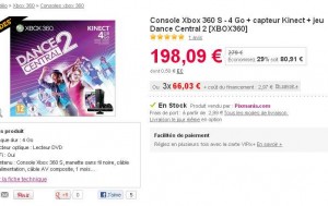 pack xbox360 4go kinect avec le jeu dance central 2 pour 201 euros livraison incluse