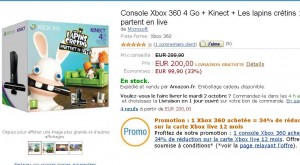 pack Xbox360 4go kinect à 200 euros port inclu … toujours dispo