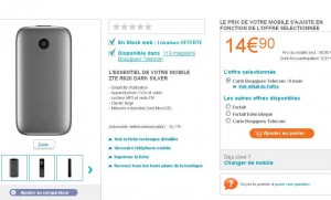 14.90 euros port inclu le mobile ZTE R620 en formule prepayée sans engagement .. toujours dispo