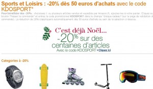 Amazon : 20% de remise sur de nombreux articles de sport