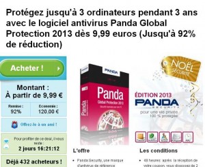 Antivirus Panda pour 1 poste et 3 ans pour moins de 10 euros , 3 postes 3 ans pour 15.99