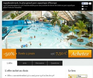 Billets pour aquaboulevard à moitié prix (7.5 pour enfants, 14 pour adultes ) ..jusqu’au 21/11