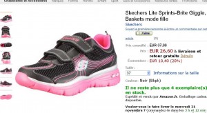 Basket Sketchers pour filles à 16.6 euros … toujours dispo