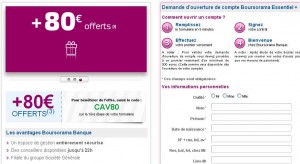 Boursorama : 80 euros offerts pour l’ouverture d’un compte courant avec depot de 300 euros