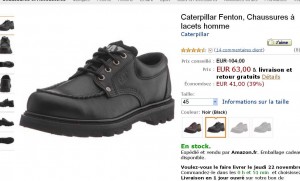 53 euros les chaussures caterpilar hommes fenton contre le double normalement .. toujours dispo