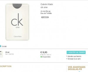 Eau de toilette Ck One « on the go » de Calvin Klein à moins de 10 euros .. toujours dispo