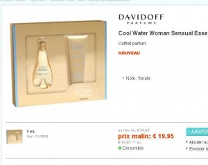 Coffrets eau de toilette et parfums Davidoff hommes et femmes à moins de 20 euros