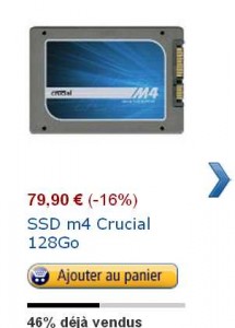 Disque SSD 128go à 79.90 euros port inclu (le 26/11 uniquement ..)