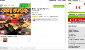 Duke Nukem Forever pour xbox360 à 5 euros , tablette Udraw xbox à 15 euros livraison incluse