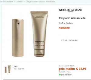 Super affaire : coffret Emporio Armani pour femmes à 22.95 euros