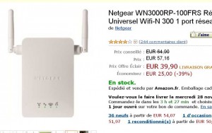 Répeteur Wifi Netgear à 39,9 euros au lieu de 50 – 60 euros