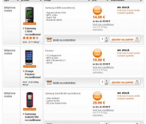Orange:  mobiles reconditionnés sans engagement à partir de 14.90 euros