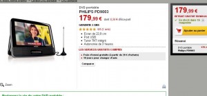 Lecteur dvd / tv tnt portable 9 pouces à 69 euros contre le double ailleurs… le 28/11 uniquement