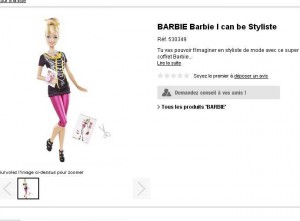 Poupée barbie « i can be styliste » à moins de 10 euros livraison incluse