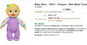 Jouet : Poupon baby tonic de hasbro à 15.90 euros port inclu contre plus de 30 generalement