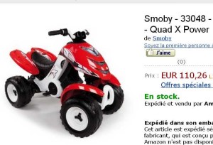 82.69 euros le quad Smoby pour enfant contre au moins 110 euros ailleurs