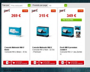 Bons prix sur la wii u chez auchan (269 la 8go , 315 la 32go , 349 la 32go avec zombi u )