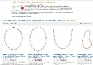 Un collier + 1 paires de boucle d’oreilles en argent avec perles à moins de 20 euros