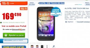 Smartphone Alcatel One Touch 995 à moins de 170 euros