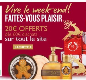 Body Shop : 20 euros de remise pour 60 d’achat jusqu’au 16/12