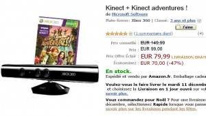 Capteur Kinect pour XBOX360 à moins de 80 euros .. toujours dispo