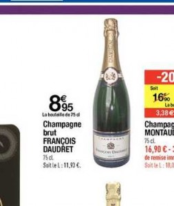 Champagne à moins de 9 euros la bouteille jusqu’au 24/12