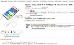 Baladeur Galaxy S 4.2 wifi à 105 euros port inclu contre plus de 150 généralement