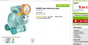 Jouet : lampe jojo meme pas peur à moins de 10 euros (pres de 30 sur amazon) .. TERMINE
