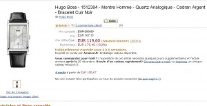 Montre Hugo Boss à moins de 120 euros contre entre 150 et 300 ailleurs .. le 16/12