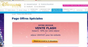 Vente flash séjours à disneyland jusqu’au 9 decembre .. jusqu’à 50% de remise