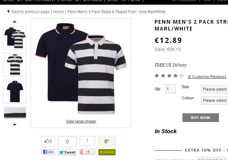 2 polos pour hommes de la marque Penn à 11.60 euros