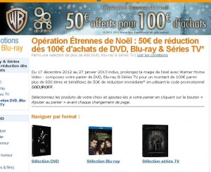 dvd blu ray : 50 euros de remise pour 100 d’achats jusqu’au 27 janvier