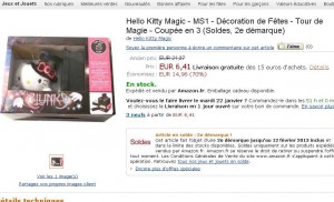 Jouet : Peluche Hello Kitty avec boite magique à 6 euros contre 3-4 fois plus cher normalement … Dernier jour